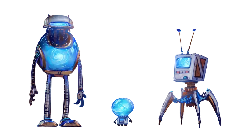 Tre roboter fra Sigurds verden
